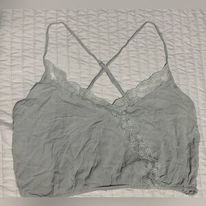 La Hearts Gray Camisole with Cross-Back Design